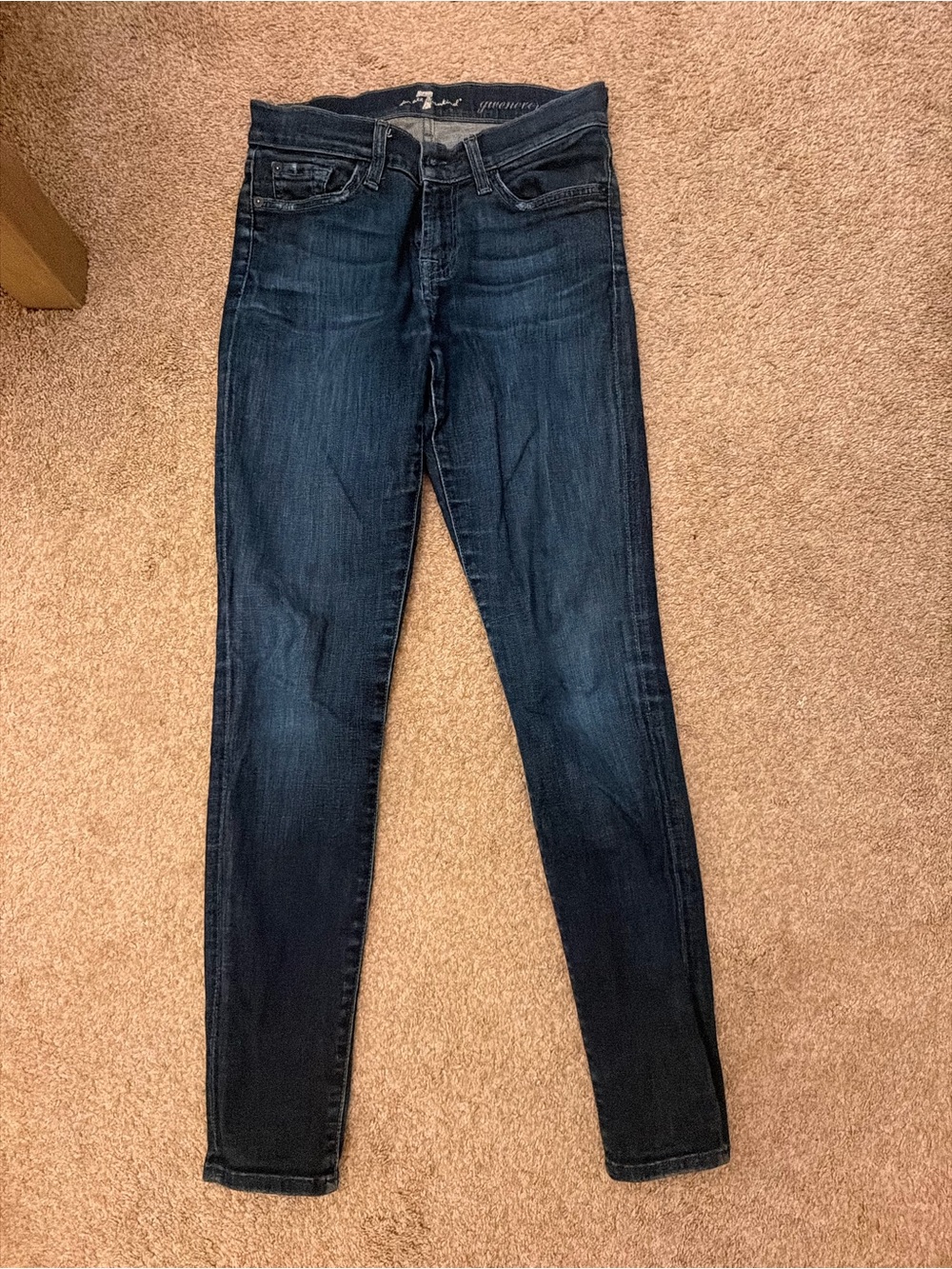 7 For All Mankind Dark Blue Skinny Jeans